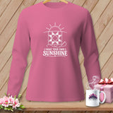 Pink long-sleeve shirt with 