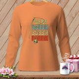 Orange long-sleeve shirt with 