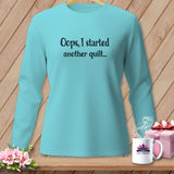 Turquoise long-sleeve shirt with 