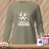 Long-sleeve shirt with a quilting block design and 