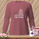 Pink long-sleeve shirt with 