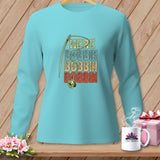 Aqua long sleeve shirt with needle, bobbin graphic and 