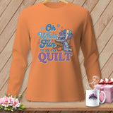 Orange long-sleeve shirt with 