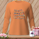 Orange long-sleeved shirt with 