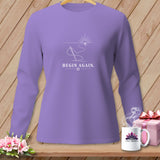 Purple long-sleeve shirt with 