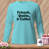 Light blue long-sleeved shirt with black text reading 