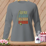 Gray long sleeve shirt with 