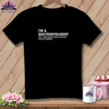 Black t-shirt with text 