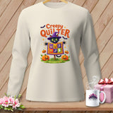 Cream long-sleeve shirt with a 