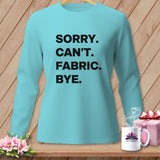 Aqua long-sleeve shirt with text 