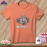 Peach t-shirt with a folded blanket design and 