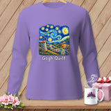 Purple long-sleeve shirt with 