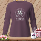 Purple long sleeve shirt with a quilt block design and 