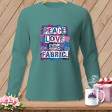Teal long-sleeve shirt with 