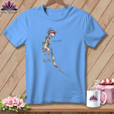 Skeleton wearing an apron holding quilting supplies and saying 