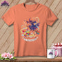 Orange t-shirt with a witch on a broomstick, quilt squares, and "I've tried everything" text.