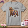 Bear with a patchwork quilt covering its back and text "THAT REPAIR FELT UNNECESSARY."