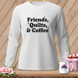 White long-sleeve shirt with black text 