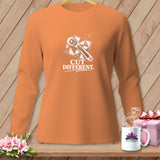 Orange long-sleeve shirt with 