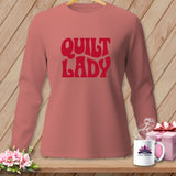 Long-sleeved coral shirt with red 