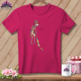 Skeleton quilter graphic with 