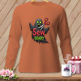 Orange long-sleeve shirt with a 