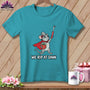 Teal t-shirt featuring a cartoon mouse wearing a cape, thimble hat, and holding a seam ripper with text reading WE RIP AT DAWN.