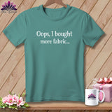 Teal t-shirt with white text 