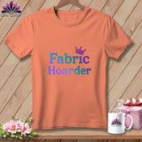Peach t-shirt with gradient text 