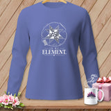 Lavender long-sleeve shirt with white quilting motif and 