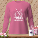 Pink long-sleeve shirt with 