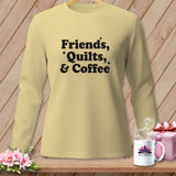 Light yellow long-sleeve shirt with black text 