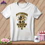 A white crewneck t-shirt featuring a black and yellow graphic with a spool of thread and the text "Pittsburgh 45 Bobbin Crew."
