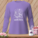 Lavender long-sleeve shirt with 