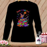 Black t-shirt with witch graphic and 
