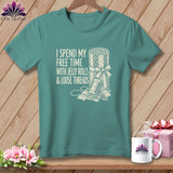 Teal t-shirt with 