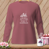 Maroon long-sleeve shirt with white 