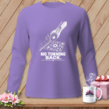 Purple long-sleeve shirt with a rotary cutter graphic and 