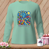 Mint green long sleeve shirt with 