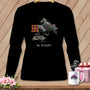 Black long-sleeve shirt with a crow, quilt squares, and text "WELL, THAT ESCALATED."