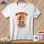 White short-sleeved t-shirt hanging on a wooden background, featuring graphic text reading WASHINGTON 50 THREAD TEAM.