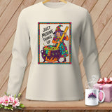 Cream long-sleeve shirt with 