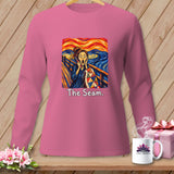 Pink long-sleeve shirt with 