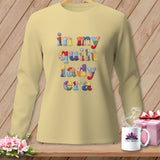 Light yellow long-sleeve shirt with 
