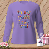 Purple long-sleeve shirt with 