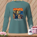 Long sleeve shirt with a graphic resembling 