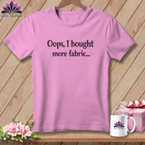 Pink t-shirt with black text 