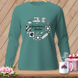 Teal long-sleeve shirt with 