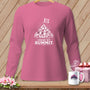 Pink long-sleeve shirt with "Found My Summit" graphic and quilt flag.