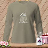 Taupe long-sleeve shirt with 